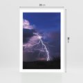 Plakat bez ramy 21x30 - Burza z błyskawicami nad horyzontem - burza, błyskawica
