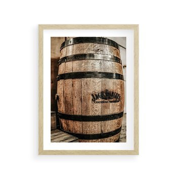 Plakat w ramie 30x40 - Rustykalna Whisky - beczka whiskey, jack daniel's - rama drewno
