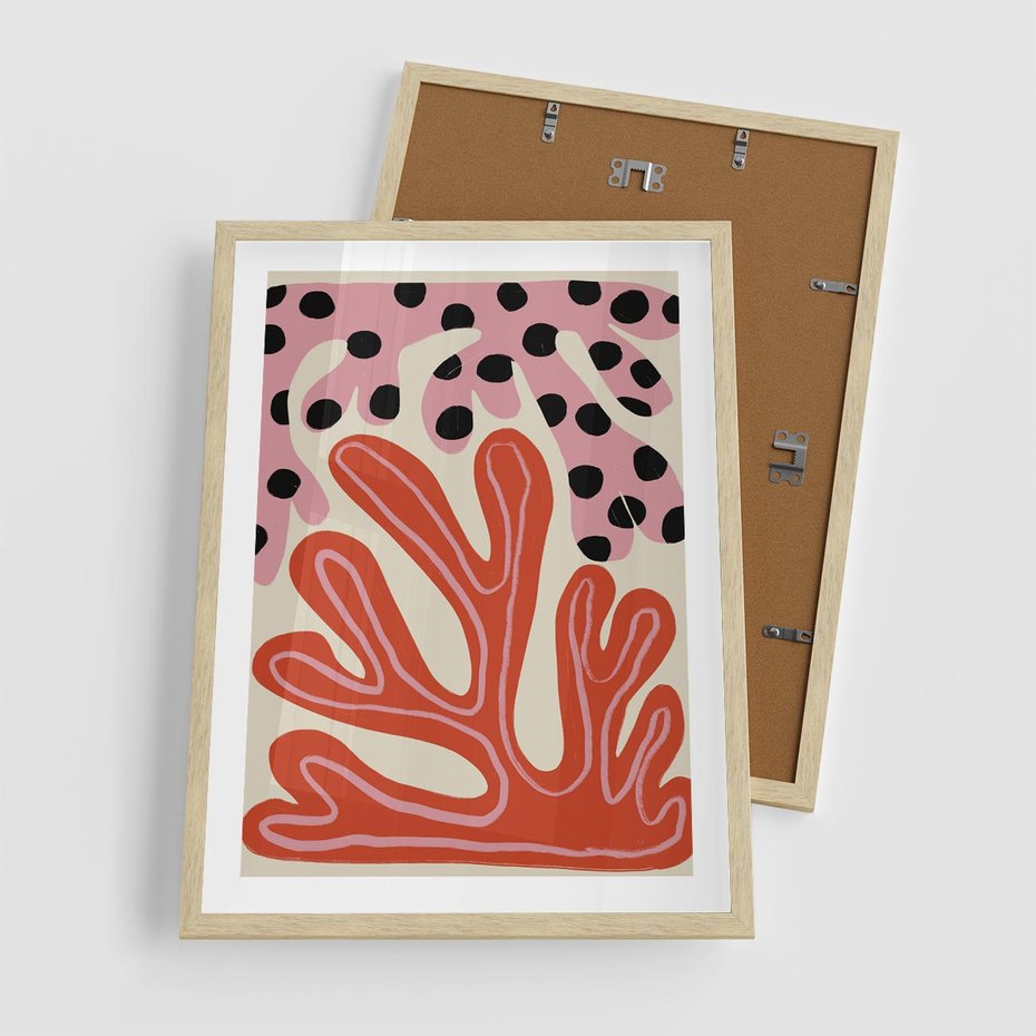 Plakat w ramie 50x70 - Księga Pastelowych Impulsów - abstrakcyjny obraz, plakat - rama drewno