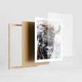 Plakat w ramie 40x50 - Żubr w Krainie Śniegu - żubr, zima - rama drewno