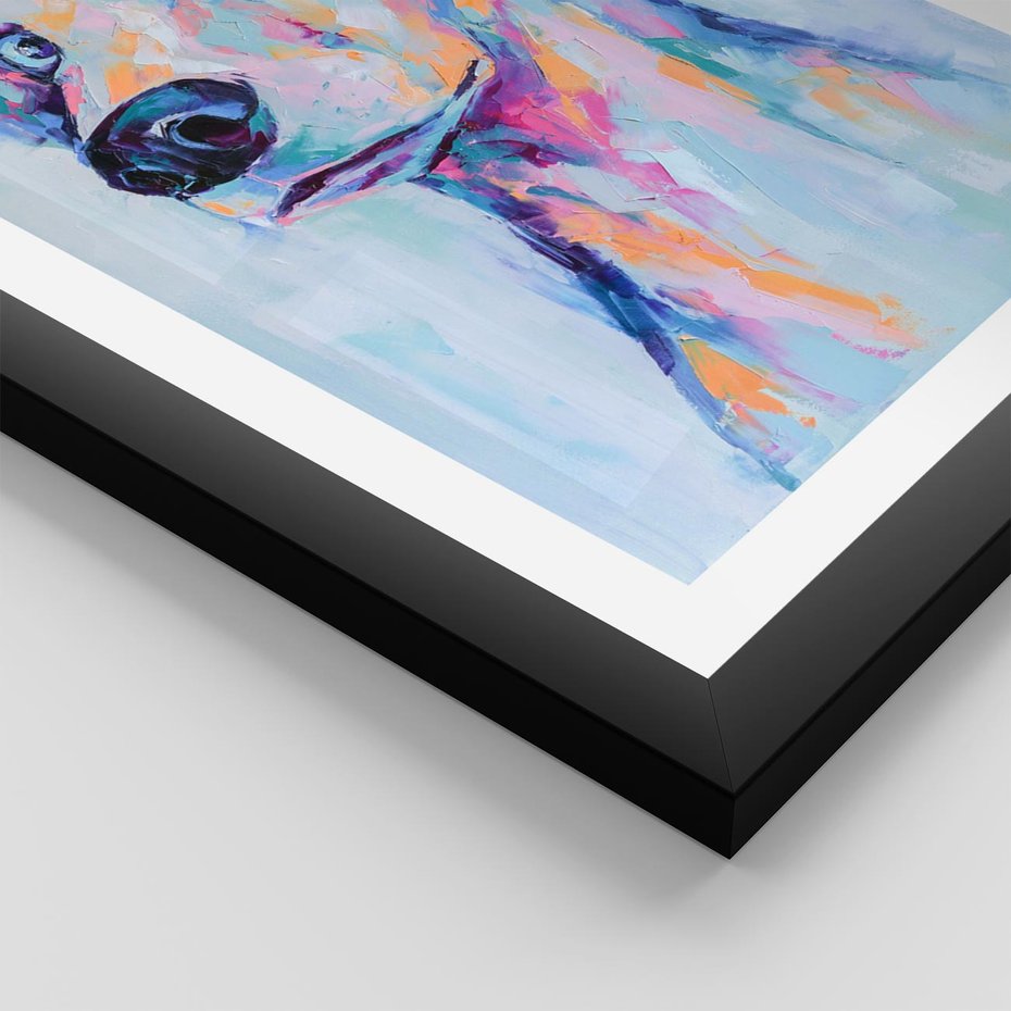 Plakat w ramie 30x40 - Cześć! Jak się Masz? - obraz olejny, zabawna sztuka - rama czarna