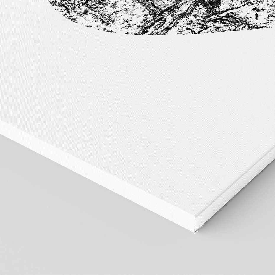 Obraz na płótnie 70x50 - Drzewo Serca - czarne serce, tekstura jak kora drzewa