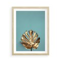 Plakat w ramie 50x70 - Piękno Natury - złote, liście - rama drewno