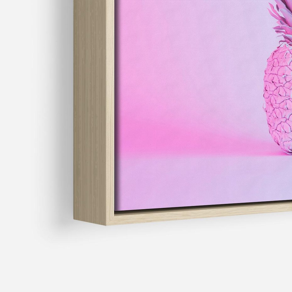 Obraz w ramie 80x80 - Ananas Abstrakcja - ananas, abstrakcja - rama drewno