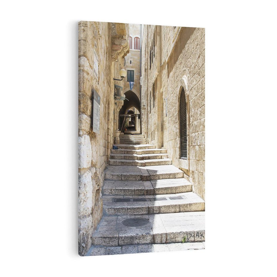 Obraz na płótnie 50x70 - Urok uliczki: perspektywa miasta - uliczka, perspektywa