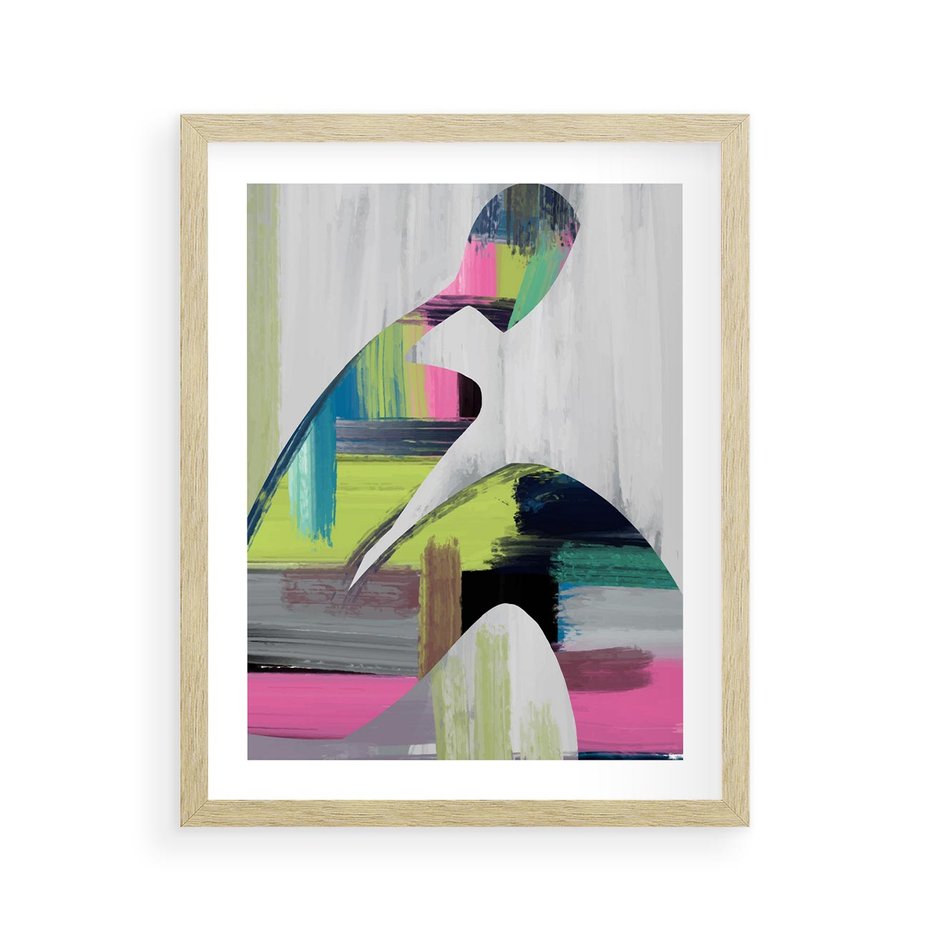 Plakat w ramie 40x50 - Impulsy Marzeń - abstrakcyjna sztuka, nowoczesny obraz - rama drewno