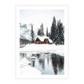 Plakat bez ramy 30x40 - Urok Zimowego Krajobrazu - domek w górach, zima