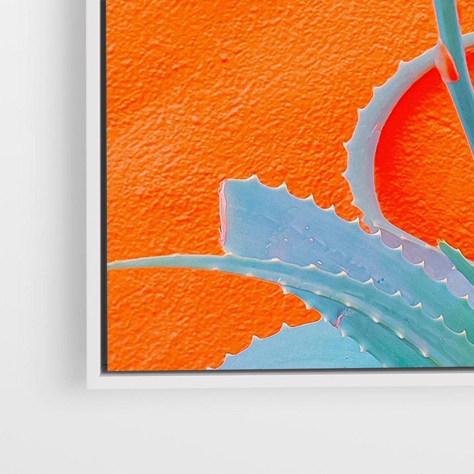 Obraz w ramie 120x80 - Naturalna Harmonia - kaktusy, liście - rama biała