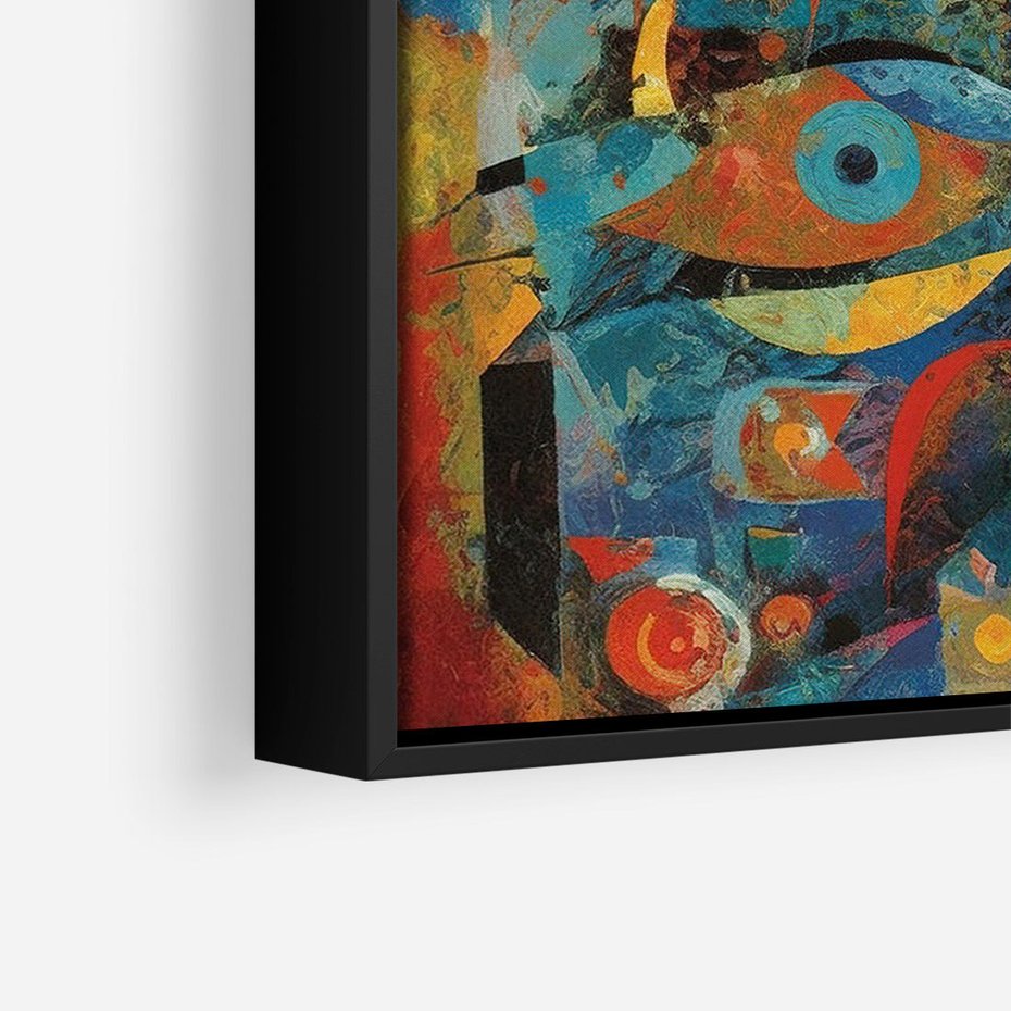 Obraz w ramie 50x70 - Migotliwe Przesunięcia Konturów - abstrakcyjny obraz, sztuka abstrakcji - rama czarna