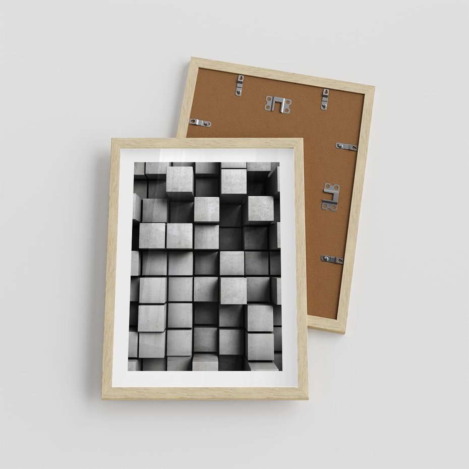 Plakat w ramie 30x40 - Geometryczne Elegancje - nowoczesny, geometryczny - rama drewno