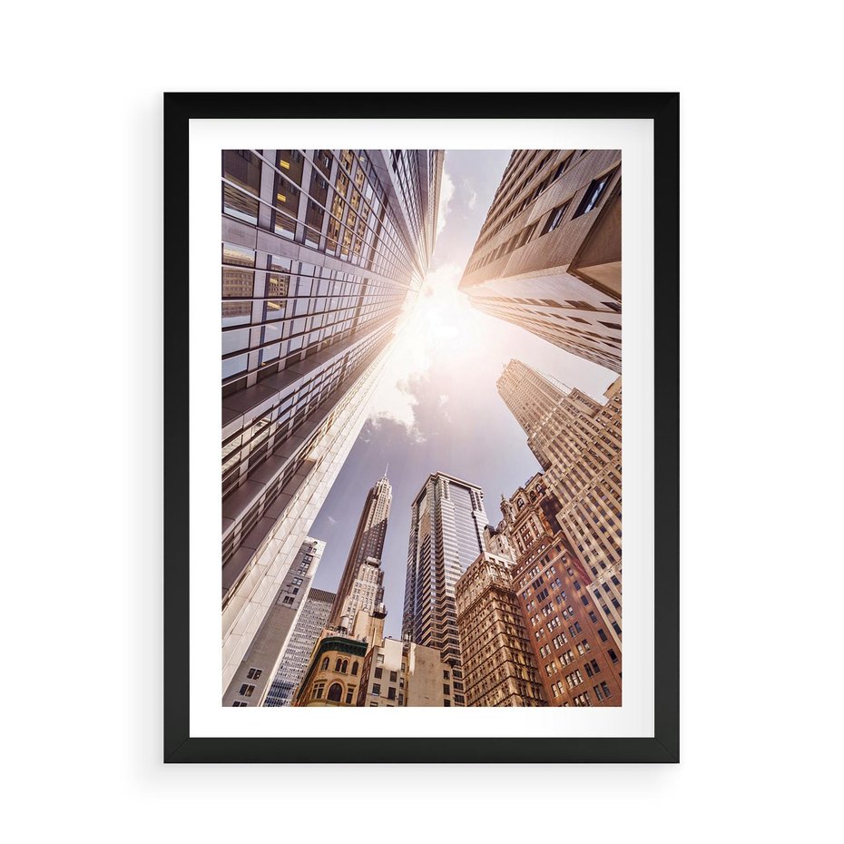 Plakat w ramie 50x70 - Oczami artysty - miasto, perspektywa - rama czarna