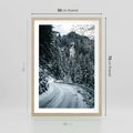 Plakat w ramie 50x70 - Zimowa Przygoda - zima w górach, droga - rama drewno