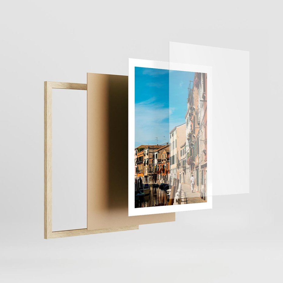 Plakat w ramie 50x70 - Magia Miejskiego Krajobrazu - uliczka, perspektywa - rama drewno
