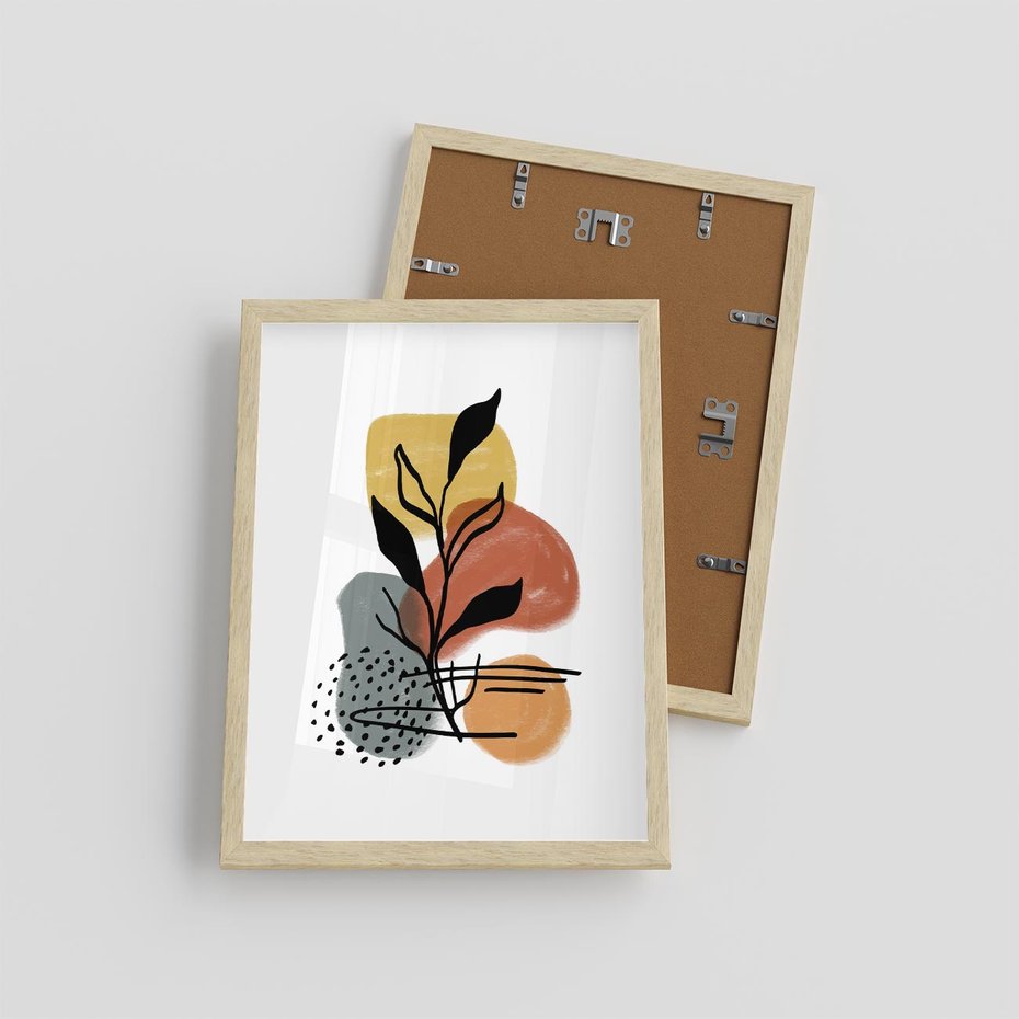 Plakat w ramie 30x40 - Energetyczne Refleksje - abstrakcja, sztuka nowoczesna - rama drewno