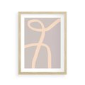Plakat w ramie 30x40 - Beżowe Boho Zaplątanie - minimalistyczny obraz, nowoczesny - rama drewno
