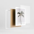 Plakat w ramie 30x40 - Wakacyjne Marzenia - palma na tle nieba - rama biała