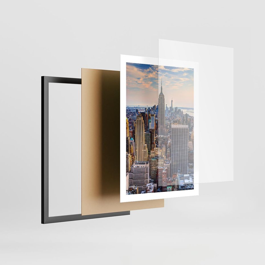 Plakat w ramie 50x70 - Manhattan - Wieżowce Nowego Jorku - Manhattan, Nowy Jork - rama czarna