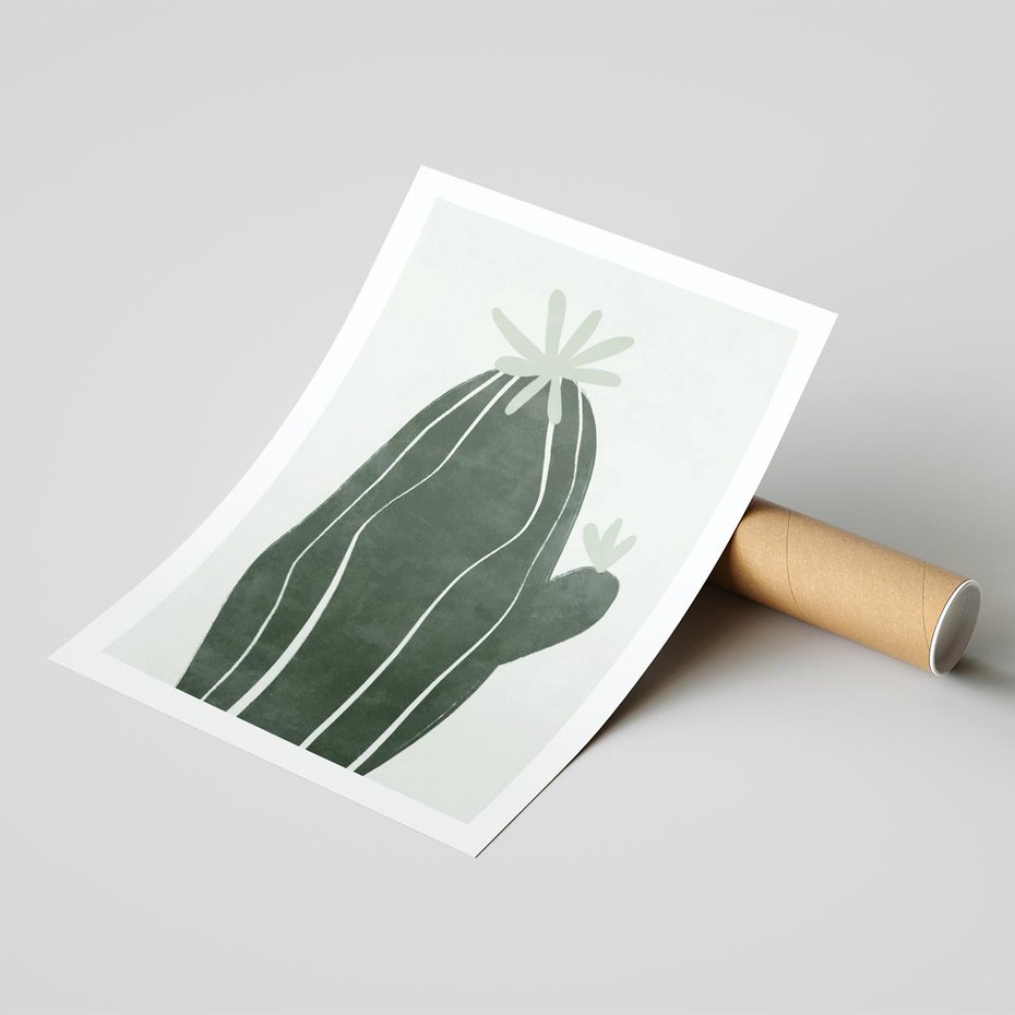 Plakat bez ramy 21x30 - Zieleń Inspirującego Życia - zielony plakat, minimalizm