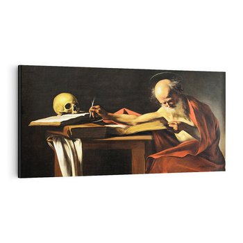 Obraz na płótnie 140x70 - "Św. Hieronim piszący" (1606), Caravaggio - Reprodukcja - reprodukcja, obraz na płótnie