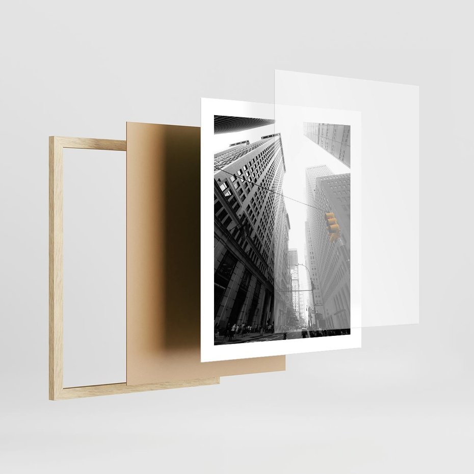 Plakat w ramie 40x50 - Miejskie Wieże - miasto, wieżowce - rama drewno