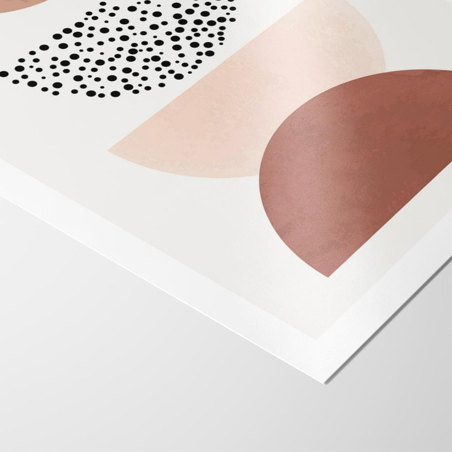 Plakat bez ramy 21x30 - Geometryczna Harmonia w Brązach i Beżach - geometryczne kształty, brązy i beże