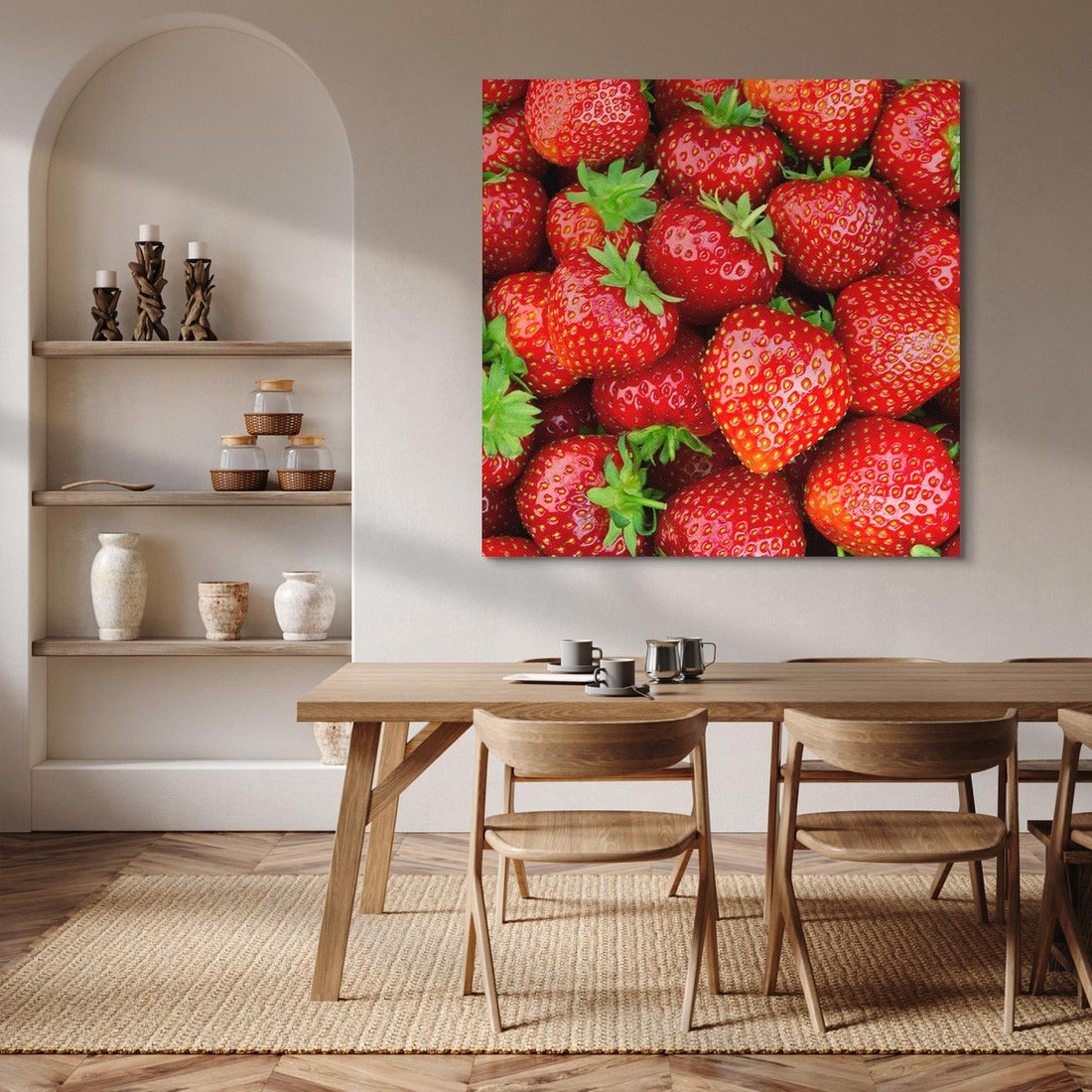 Obraz na płótnie 50x50 - Słodkie kuszenie - truskawki, owoce
