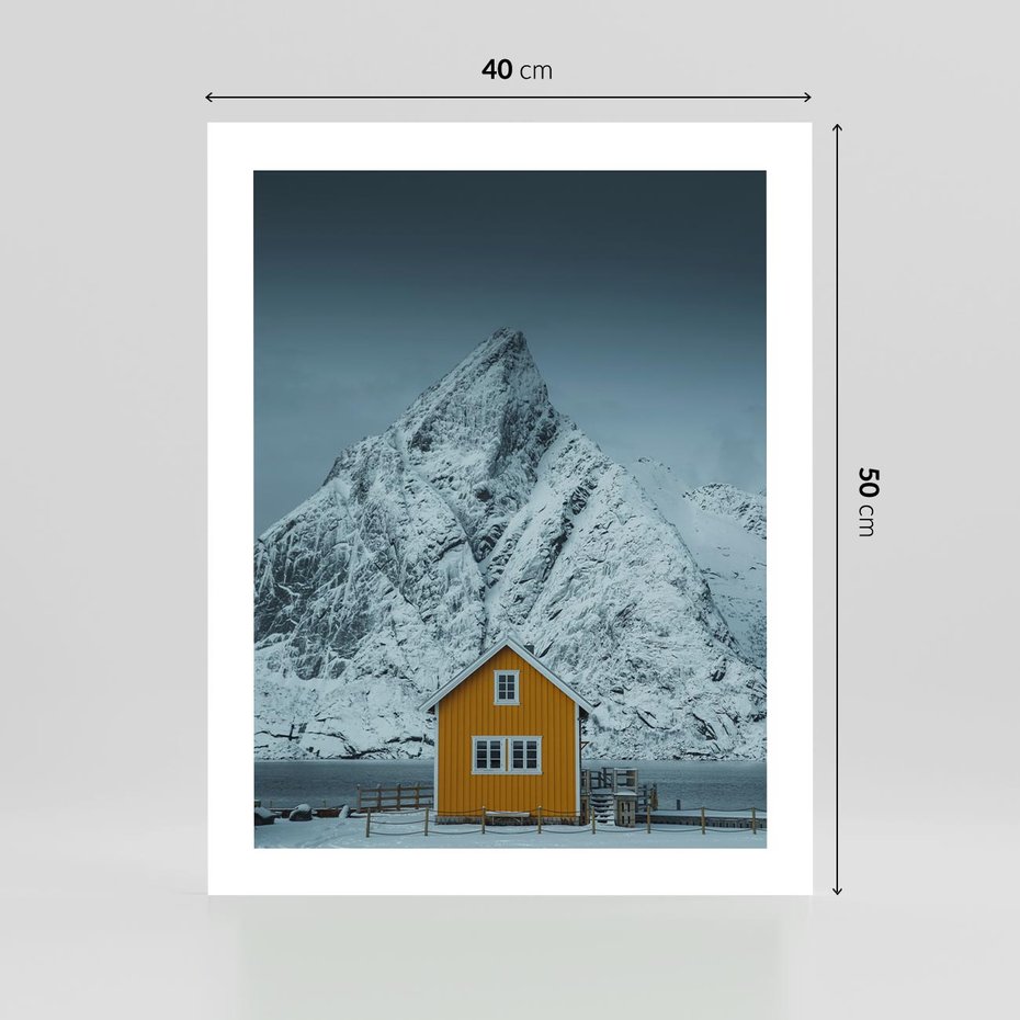 Plakat bez ramy 40x50 - Urok Norweskich Domków - Skandynawia, Norwegia