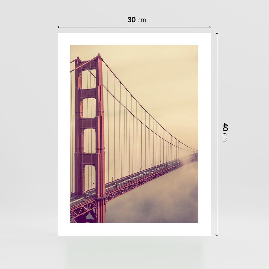 Plakat bez ramy 30x40 - Most w mgle z perspektywą - most, perspektywa