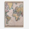 Obraz w ramie 70x100 - Światło Przeszłości - retro mapa świata, mapa - rama drewno