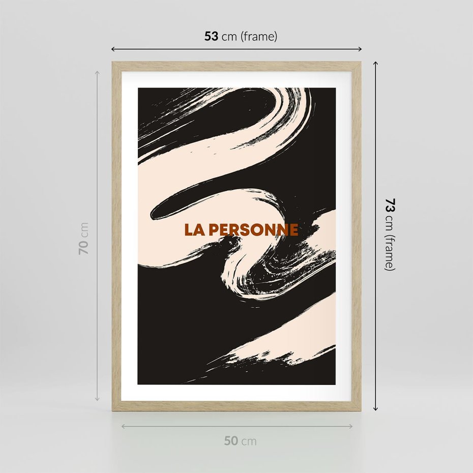 Plakat w ramie 50x70 - Ciemna Abstrakcja - abstrakcja w ciemnych kolorach, czarny - rama drewno