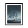 Plakat w ramie 50x70 - Skandynawski pejzaż - skadynawski, pejzaż - rama czarna