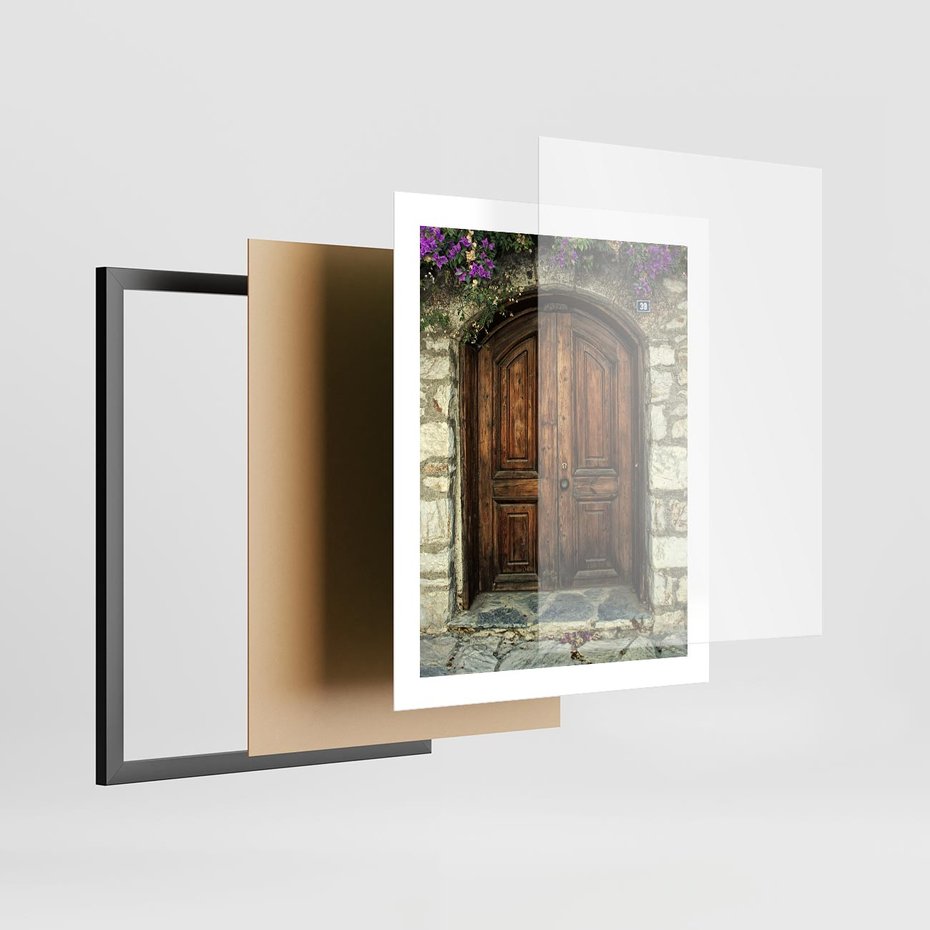 Plakat w ramie 40x50 - Tajemnicze stare drzwi - stare, drzwi - rama czarna