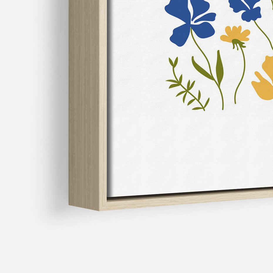 Obraz w ramie 80x120 - Odgłosy Wizji - kwiaty, sztuka nowoczesna - rama drewno