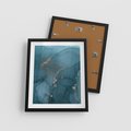 Plakat w ramie 40x50 - Marmurowa Elegancja: Kolory Oceanu - marmur, kolory oceanu - rama czarna