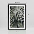 Plakat w ramie 50x70 - Ujęcie Tropikalnej Natury - palmy, liście palmy - rama czarna