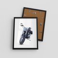 Plakat w ramie 30x40 - Motocykl w ruchu - motor, bike - rama czarna