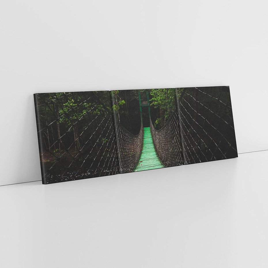 Obraz na płótnie 120x40 - Most linowy w lesie - most, linowy