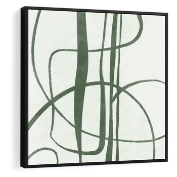 Obraz w ramie 50x50 - Zielony Spokój - zielona abstrakcja, spokojny plakat - rama czarna