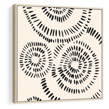 Obraz w ramie 80x80 - Abstrakcyjne Wnętrza - minimalistyczne kształty, odbicia - rama drewno