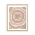 Plakat w ramie 40x50 - Roztopione Granice - abstakcyjne koła, delikatne odcienie beżu - rama drewno