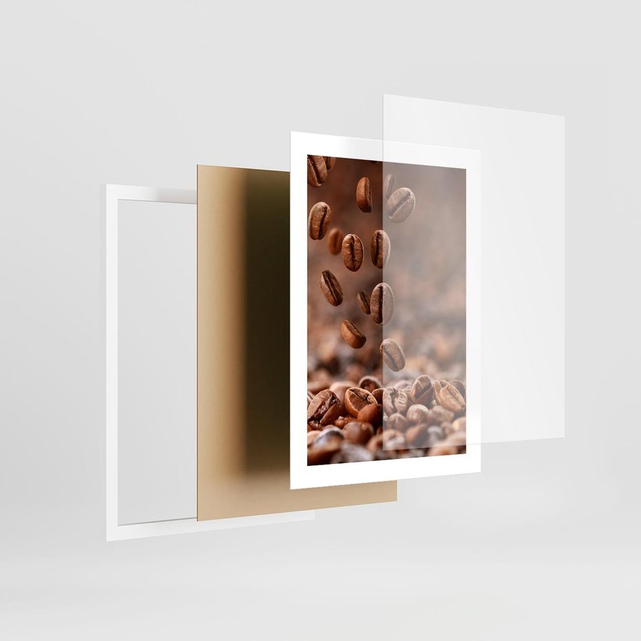 Plakat w ramie 30x40 - Kawiarniana atmosfera kawy - kawa, kawiarnia - rama biała