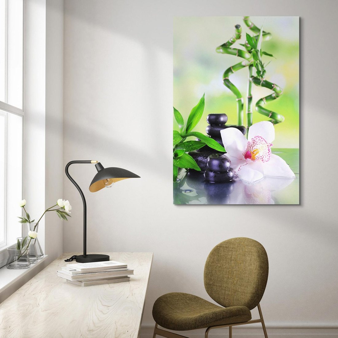 Obraz na płótnie 50x70 - Spa pełne kwiatów i relaksu - spa, kwiat