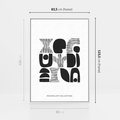 Obraz w ramie 80x120 - Taniec Dziwacznych Kresek - minimalistyczny plakat, czarno biały - rama biała