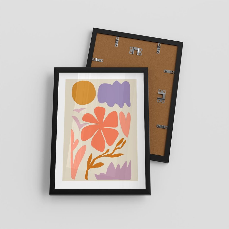 Plakat w ramie 30x40 - Nowoczesne Światło - abstrakcyjny obraz, pastelowe kolory - rama czarna