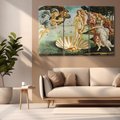 Obraz na płótnie 120x80 - "Narodziny Wenus" (1485), Sandro Botticelli - Reprodukcja - reprodukcja, obraz na płótnie