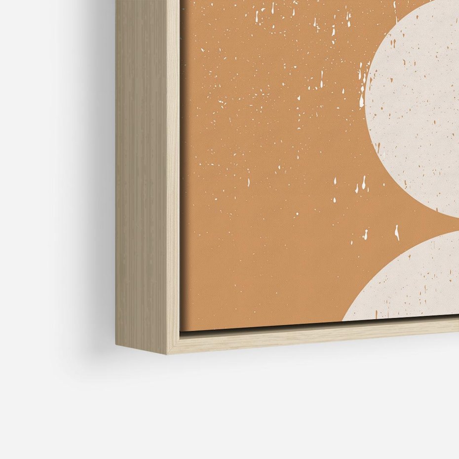 Obraz w ramie 50x50 - Podróżne Echa - mid century styl, nowoczesna grafika - rama drewno