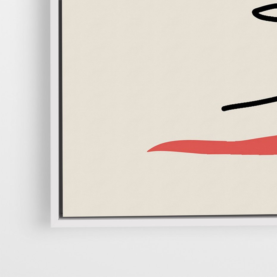 Obraz w ramie 50x70 - Rozbijające Symfonie Form - abstrakcyjny obraz, przypomina twarz - rama biała