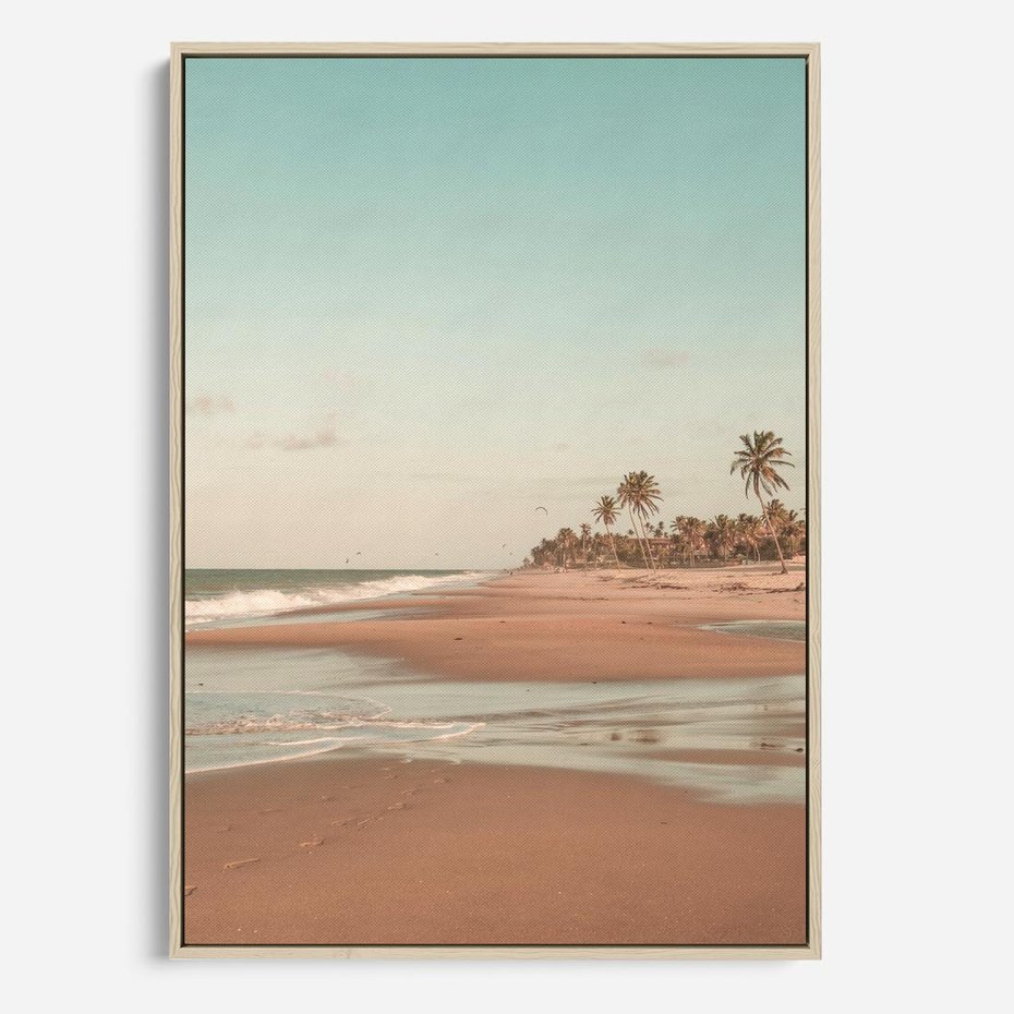 Obraz w ramie 80x120 - Ukojenie na Plaży - fotografia, rajska plaża - rama drewno