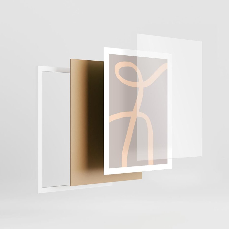 Plakat w ramie 50x70 - Beżowe Boho Zaplątanie - minimalistyczny obraz, nowoczesny - rama biała