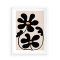 Plakat w ramie 50x70 - Wyjątkowość Boho - minimalistyczny abstrakcyjny obraz, prymitywne kwiaty - rama biała